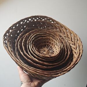 Handcrafted Brown Woven Basket Set